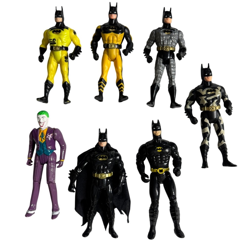Vintage 90s DC Comics Kenner Batman Joker Action Figure Lot 1990 1992 7 Figures